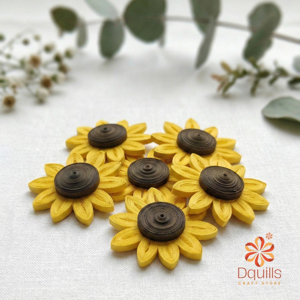 Grand Harvest Quilled Sunflower Wreath Kit – 80 Piece DIY Paper Craft Set - Image 2