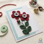 Blush & Mint Floral Quilling Card – Handcrafted Paper Art