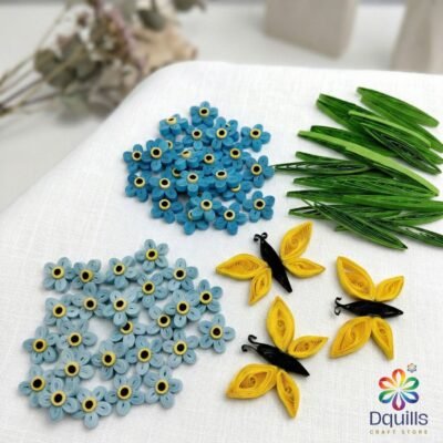 Forget Me Not Wreath Quilling Kit | 88-Piece Botanical Set