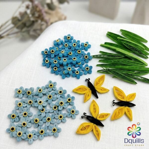 Forget Me Not Wreath Quilling Kit | 88-Piece Botanical Set