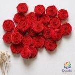 Mini Quilled Red Paper Roses – Handmade Embellishments