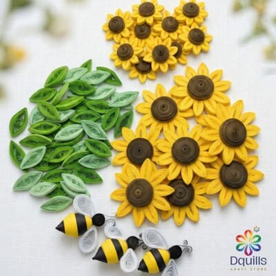 Grand Harvest Sunflower Quilling Wreath Kit – 80 Piece Set