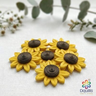Dquills Quilled Paper Sunflowers 5cm | DIY Craft Bulk Pack