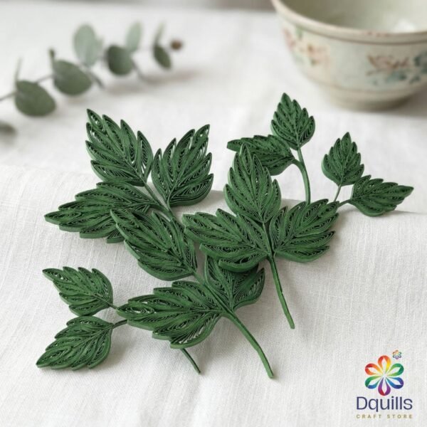 Forest Green Quilled Leaf Branches | Handcrafted Botanical