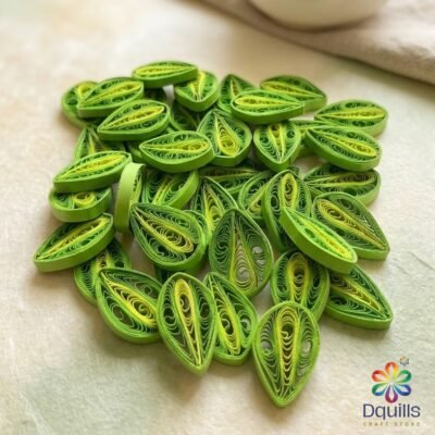 Graceful Green Paper Quilling Leaves – Botanical Art